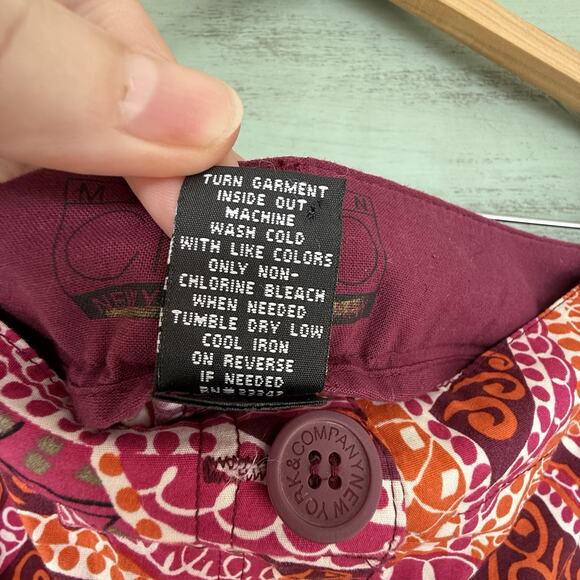 Manhattan Chino Shorts Women's 12 Paisley Stretch 36 x 4 Mid Rise‎ Pink Orange - Picture 6 of 8